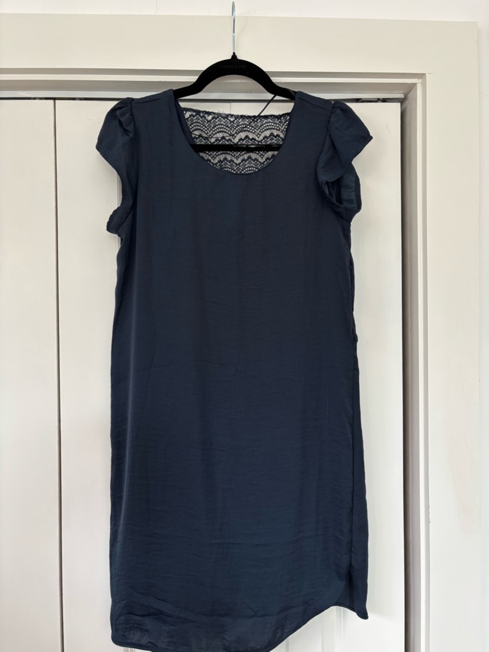 VILA Navy Lace-Trim Shift Dress Size XS